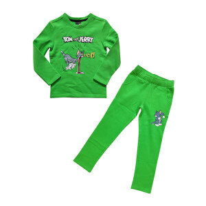 Platinum sports Kids winter clothing’s Set Neon Green (Sweat shirt and sweat pant Boys)
