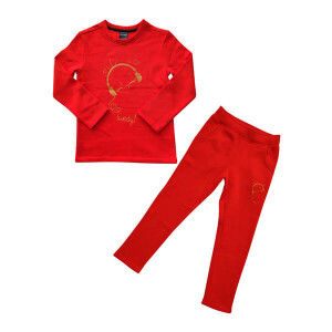 Platinum Sports Kids Winter Clothing’s Set Orange (Sweat shirt and sweat pant Girls)