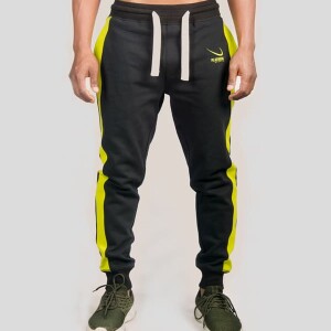 Men’s Heavy Duty Jogger Black With Neon Green