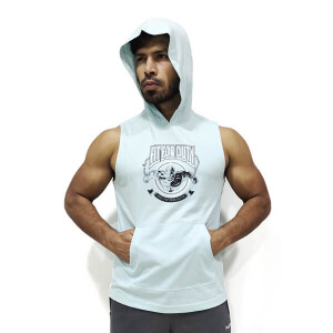 Men’s Sleeveless Workout Hoodie Light Sky