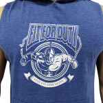 Men’s Sleeveless Workout Hoodie Navy Melange