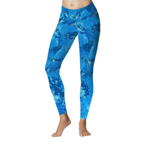 Be Fit Sports Legging Blue Rain Drops Design